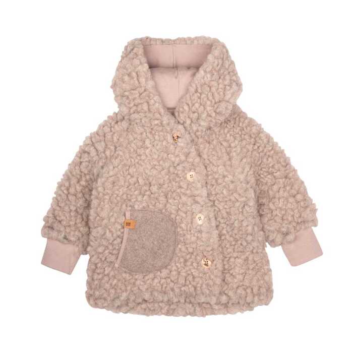 PurePure Mini-Coat Mantel Plüsch Schurwolle/Tencel kaschmir