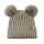 Aliap Wintermütze mit zwei Bommel Ripp Merino Wolle Kindermütze