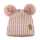 Aliap Wintermütze mit zwei Bommel Ripp Merino Wolle Kindermütze
