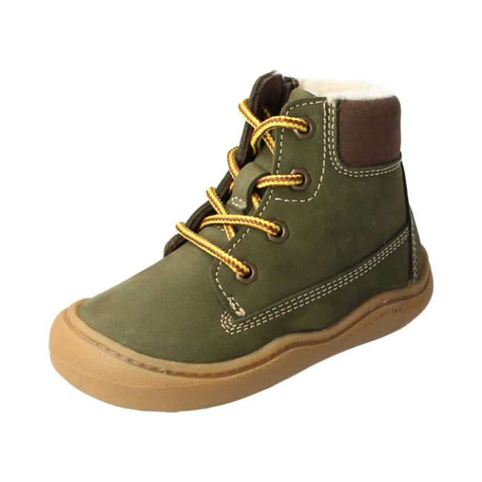 Filii Barfußschuh TIMBII khaki weit Kinderwinterschuh