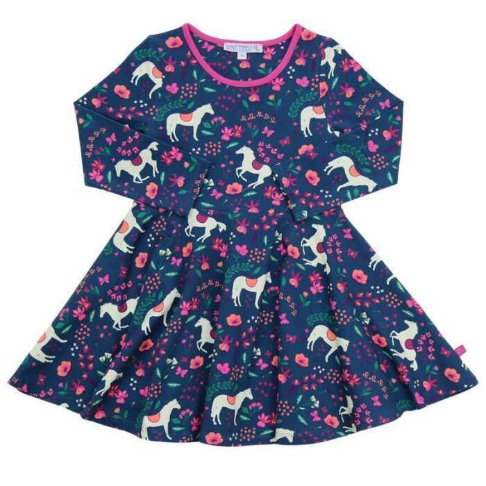 Enfant Terrible Drehkleid Pferdedruck dark cobalt-berry