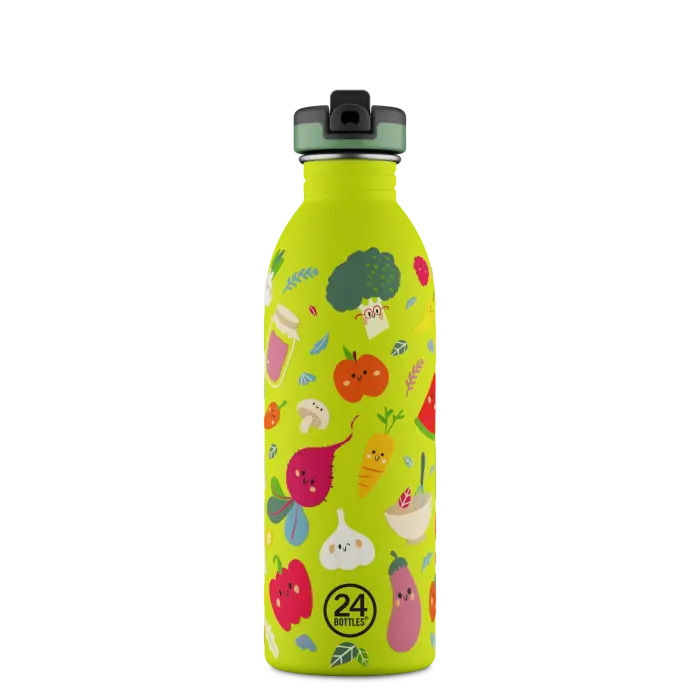 24bottles Urban Bottle 500ml Veggie Friends Trinkflasche Edelstahl mit Sport Lid