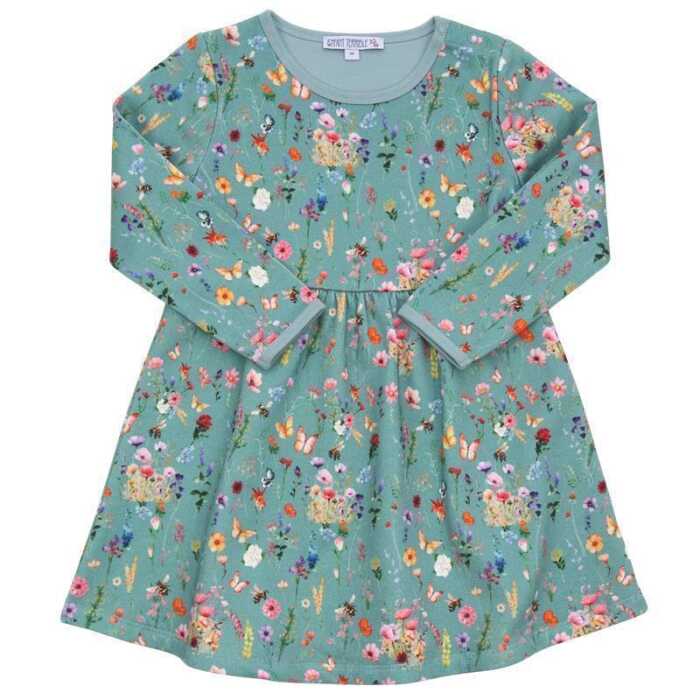 Enfant Terrible Sweatkleid Aquarellblumendruck aquamarin-cinnamon