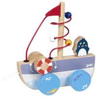Goki Ahoi Ziehschiff mit Motorikschleife 1+ Holz, Metall