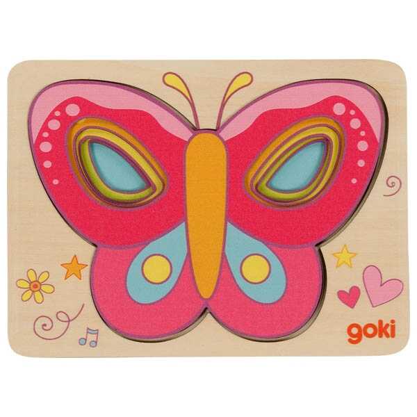 Goki Schichtenpuzzle Schmetterling 2+ Holz