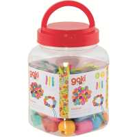 Goki Perlenset Flower Power, Zylinder Ø= 2cm, H= 2,2 cm 3+ Holz