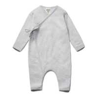 Puri Baby Spielanzug silbergrau 50/56 Baumwolle kbA/Seide...