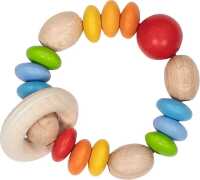 Goki Baby Greifling Elastik Regenbogenlinsen 0+ aus Holz