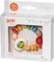 Goki Baby Greifling Elastik Regenbogenlinsen 0+ aus Holz