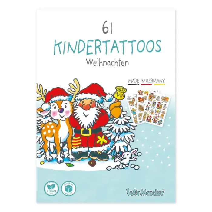 Lutz Mauder Verlag KinderTattoo-Set A6 3 Bögen Weihnachten 61 Stück