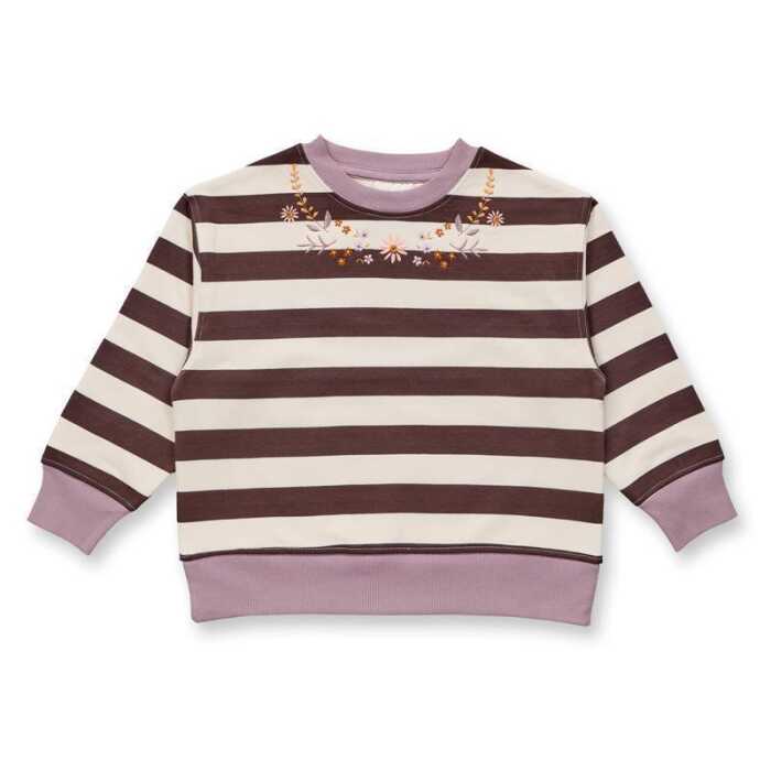 Sense Organics DARI Mädchen Sweatshirt geringelt mit Blume