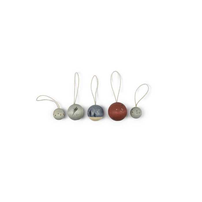 Grapat 5 Ornamente Wish balls Weihnachtsdeko 3+ Holz