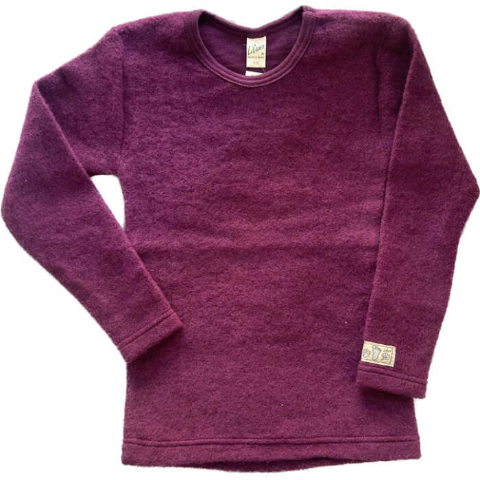 Lilano Kinder Shirt aus Schurwollfrottee Plüsch kbT (Merino) beere 152