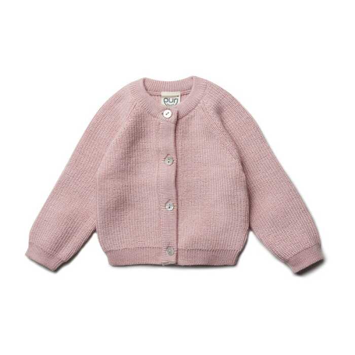 Puri Baby Cardigan Perlfangstrick Schurwolle kbT/Seide 62/68 blush