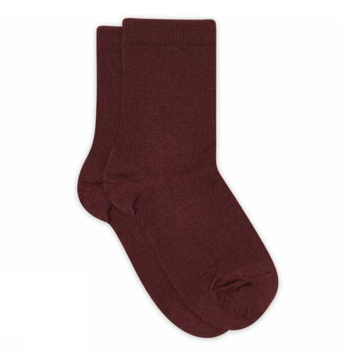 MP Denmark Wollripp Kindersocken aus Schurwolle wine red 25/28