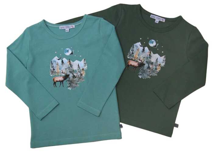 Enfant Terrible Shirt mit Walddruck, waldgrün 98/104