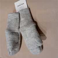 Halfen Kinder Walk-Handschuhe 2 -86/98 mit Band hellgrau aus Schurwoll kbT