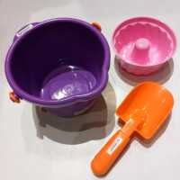 Spielstabil Sand-Set 3-teilig Sunset Pop 3-teilig Eimer lila /Schaufel orange/Gugelhupf rosa