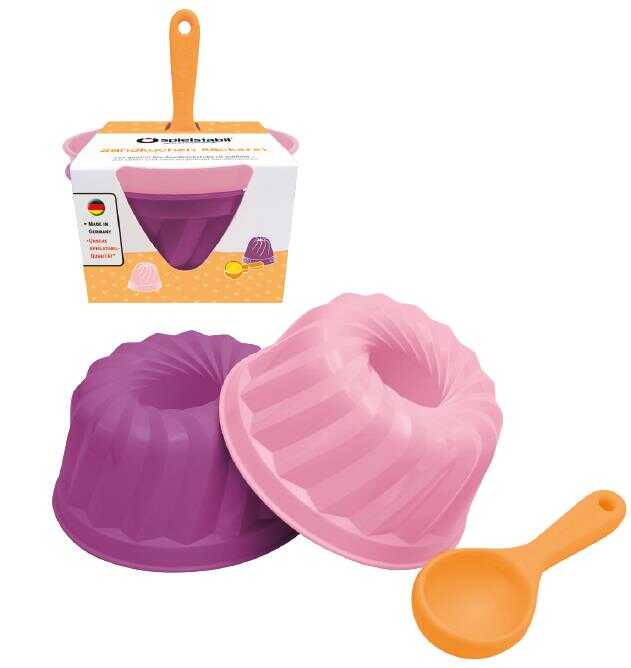 Spielstabil Sandkuchen Bäckerei 3-teilig  sunsetpop Gugekhupf lila & rosa Löffel orange