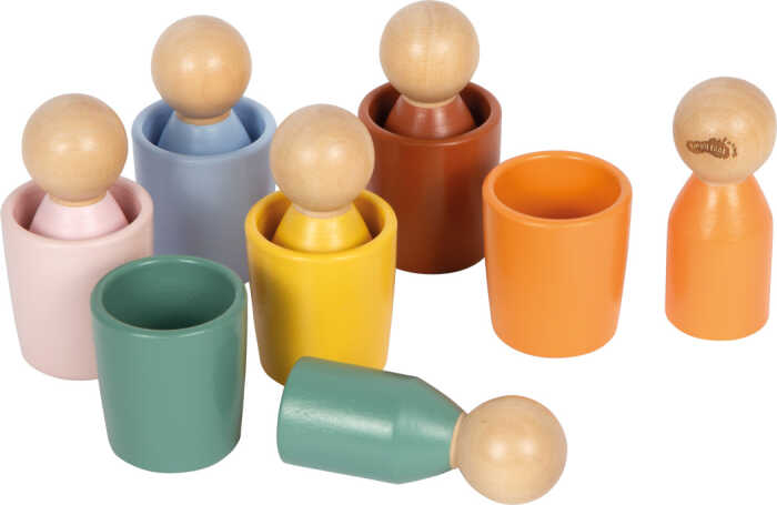 small foot Montessori 6 Sortierbecher mit 6 Figuren 1+