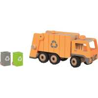 Goki Müllwagen Eco Kinder Holzspielzeug 3teilig 3+
