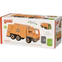 Goki Müllwagen Eco Kinder Holzspielzeug 3teilig 3+