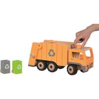 Goki Müllwagen Eco Kinder Holzspielzeug 3teilig 3+