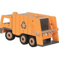 Goki Müllwagen Eco Kinder Holzspielzeug 3teilig 3+