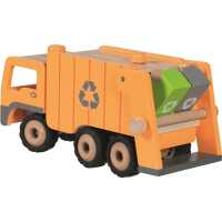 Goki Müllwagen Eco Kinder Holzspielzeug 3teilig 3+