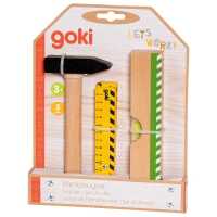 Goki Werkzeugset aus Holz Hammer, Zollstock &...
