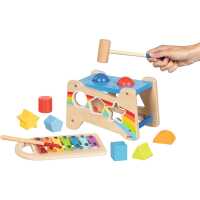 Goki Hammerbank mit Xylophon und Sortierfunktion Kinder Musikspielzeug