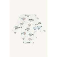 Hust & Claire Buller Baby Body langarm  68 Submarine aus Bambuss