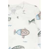 Hust & Claire Buller Baby Body langarm  68 Submarine aus Bambuss