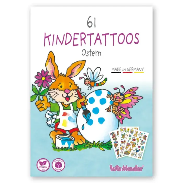 Lutz Mauder Verlag KinderTattoo-Set A6 3 Bögen Ostern 61 Stück