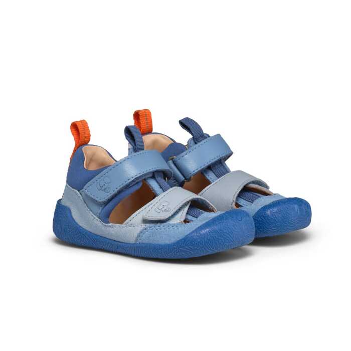 Affenzahn Lauflerner Sandale Leder Freely 20 Elefant / blau Kinder Barfußschuh
