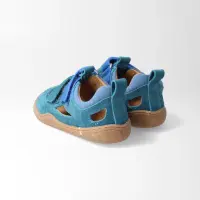 BLifestyle KammmolchSTYLE Kinder Barfuß Sandale mittel Bio Velourleder 23 petrol Velour II.