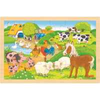 Goki Puzzle Bauernhof/Zoo 24 Teile Beidseitig bedruckt...