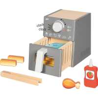 Goki Airfryer mit Zubehör Holz Kinderkücke 16 Teile 3+
