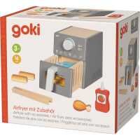 Goki Airfryer mit Zubehör Holz Kinderkücke 16 Teile 3+