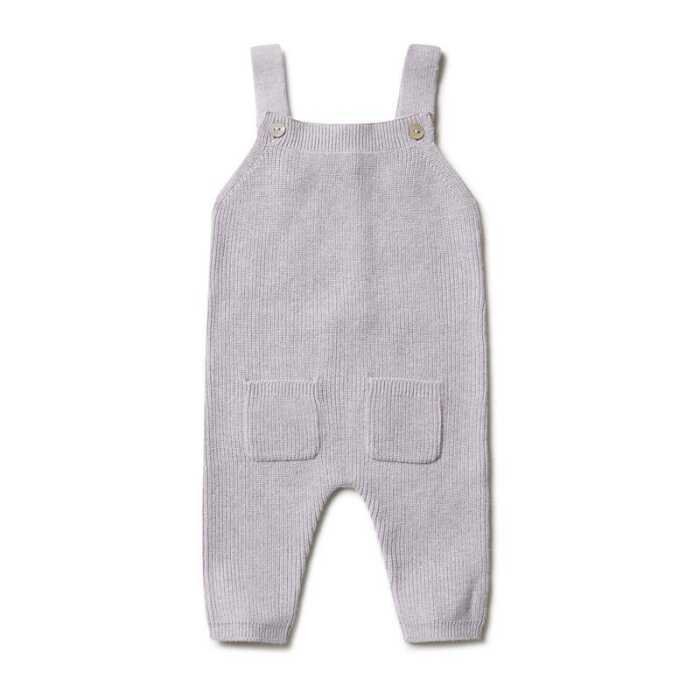 Puri Baby Latzhose 50/56 lavendel Perlfangstrick Baumwolle kbT/Seide GOTS