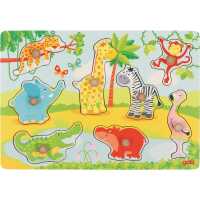 Goki Steckpuzzle Afrikanische Tierkinder 8 Teile 1+ Holz