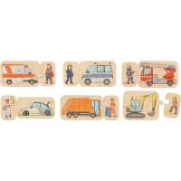 Goki Kinder Puzzle Fahrzeuge 6 Motive 24 Teile 2+ Holz