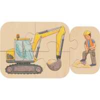 Goki Kinder Puzzle Fahrzeuge 6 Motive 24 Teile 2+ Holz