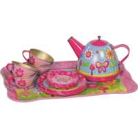 Goki Kinder Teeservice aus Blech Funky Flowers14 Teile 2+...