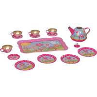 Goki Kinder Teeservice aus Blech Funky Flowers14 Teile 2+ Metall