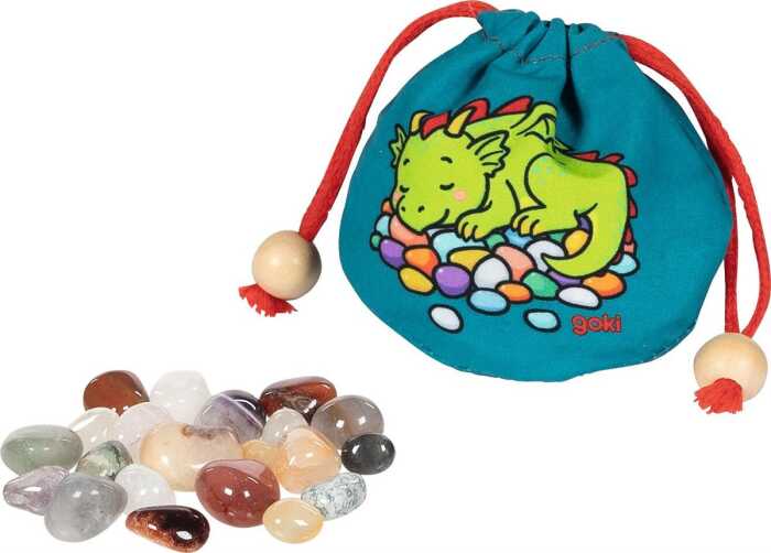 Goki Kinder Schatzbeutel Funkelstein Holz, Textil, Halbedelstein 3+