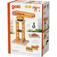 Goki Drehkran mit zwei Absperrbarken 3+ Holz