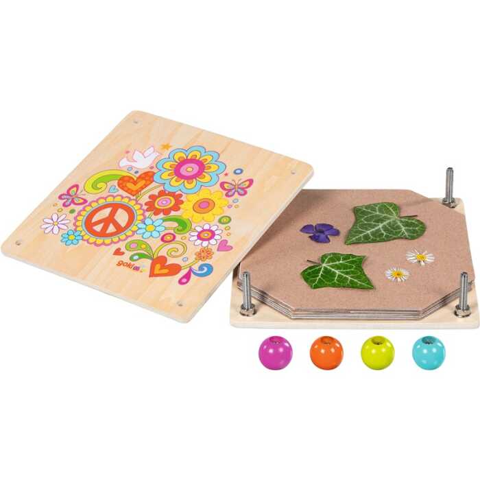 Goki Blumenpresse Flower Power aus Holz/Metall 3+