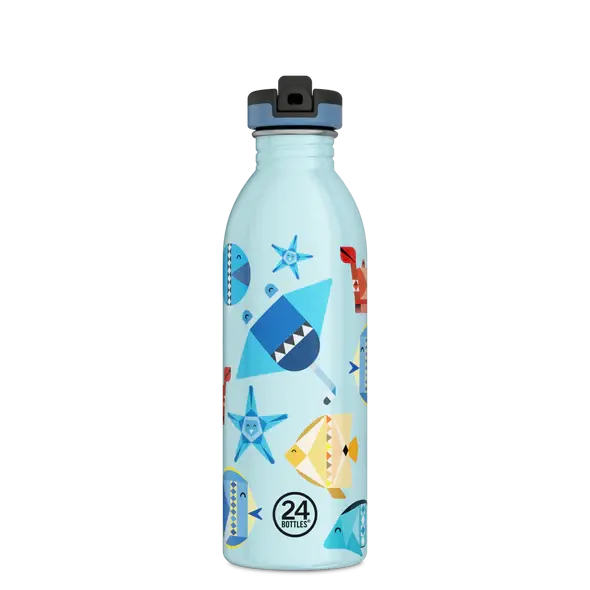 24bottles Urban Bottle 500ml Sea Friends Trinkflasche mit Sport Lid aus Edelstahl