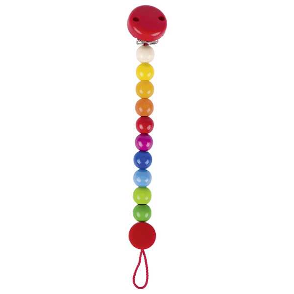Goki Baby Schnullerkette Regenbogen 21cm 0+ Holz